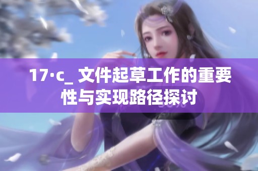 17·c_ 文件起草工作的重要性与实现路径探讨