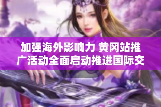 加强海外影响力 黄冈站推广活动全面启动推进国际交流与合作