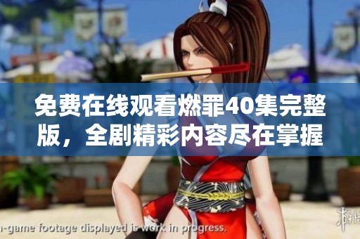 免费在线观看燃罪40集完整版，全剧精彩内容尽在掌握之中