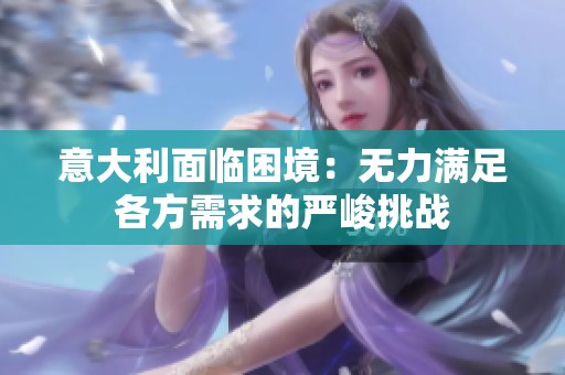 意大利面临困境：无力满足各方需求的严峻挑战