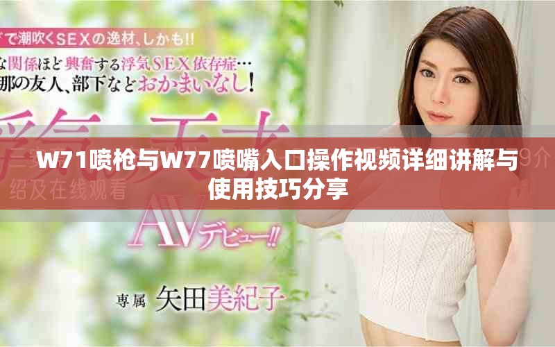 W71喷枪与W77喷嘴入口操作视频详细讲解与使用技巧分享