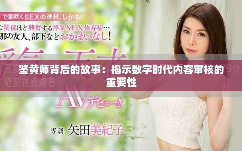鉴黄师背后的故事：揭示数字时代内容审核的重要性