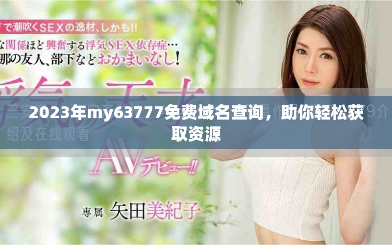 2023年my63777免费域名查询，助你轻松获取资源