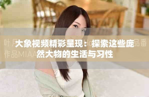 大象视频精彩呈现：探索这些庞然大物的生活与习性