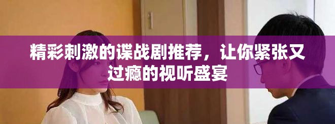 精彩刺激的谍战剧推荐，让你紧张又过瘾的视听盛宴