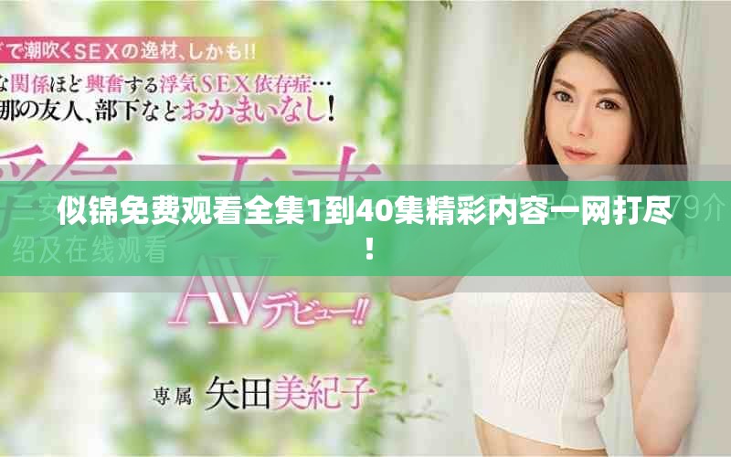 似锦免费观看全集1到40集精彩内容一网打尽！