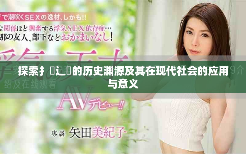 探索扌喿辶畐的历史渊源及其在现代社会的应用与意义